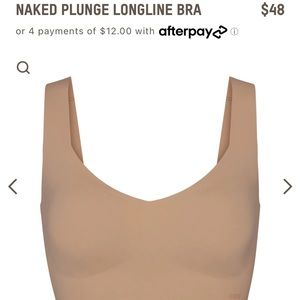 NWT Skims naked plunge longline bra - clay - M-DD